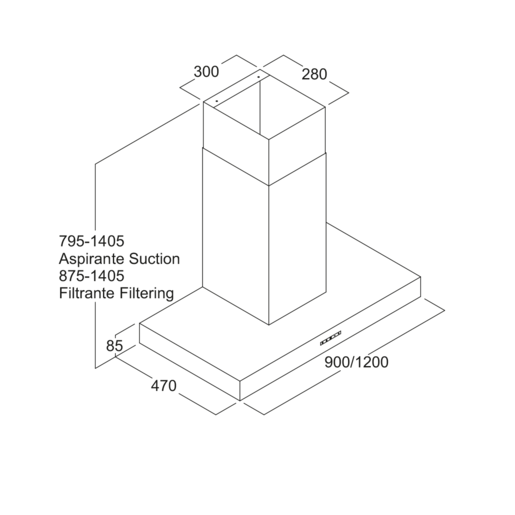 Fim airworks kuhinjska napa Pyxis 90 Inox