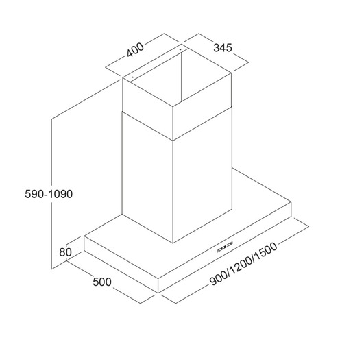 Fim airworks kuhinjska napa Mensa 120 Crna Mat