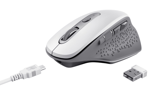 Trust Ozaa 24035, punjivi bežični miš, bijeli