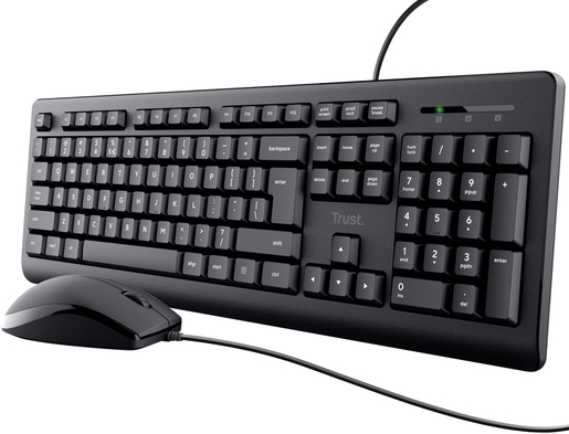 Trust 24645, gaming tipkovnica i miš, US, crni