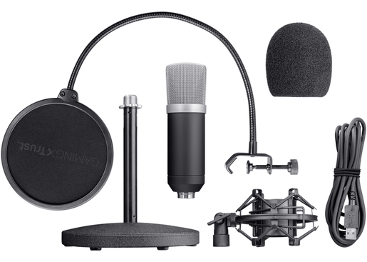 Trust GXT 252 Emita, USB mikrofon za streamanje, crni