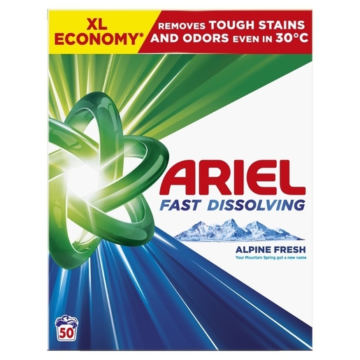 Ariel prašak Mountain Spring, 50 pranja, 2.75 kg
