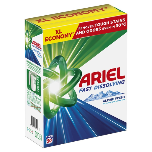 Ariel prašak Mountain Spring, 50 pranja, 2.75 kg