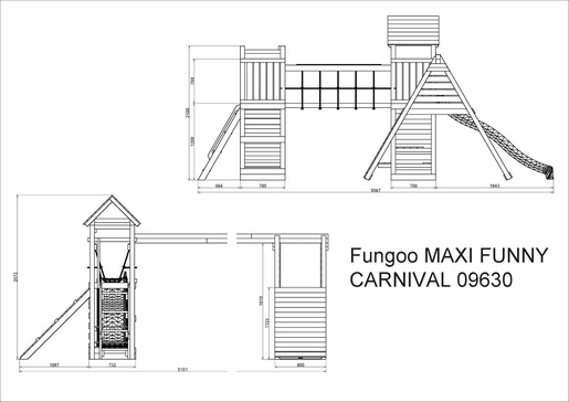 Fungoo drveno dječje igralište MAXI FUNNY CARNIVAL set
