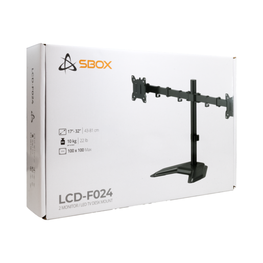 Stolni stalak za 2 monitora SBOX LCD-F024-3, 17-32"
