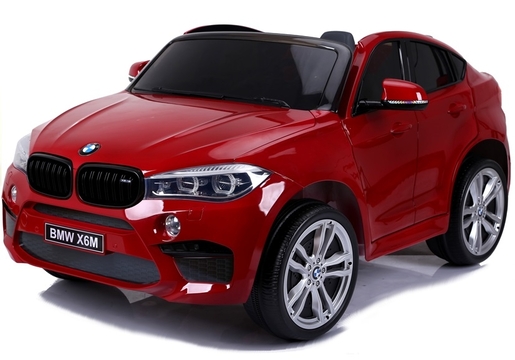 Licencirani BMW X6 M crveni lakirani - dvosjed - auto na akumulator