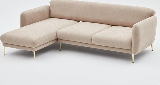 Kutna garnitura na razvlačenje, Bež Zlato, Simena Left - Beige