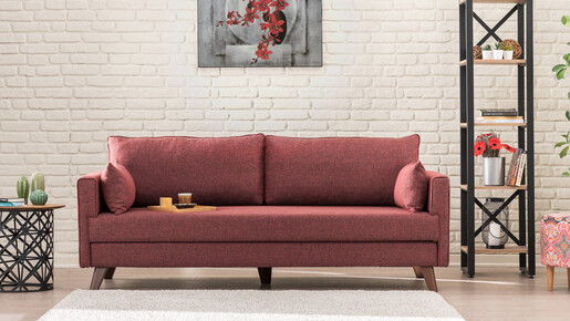 Trosjed BELLA crvena, Bella Sofa For 3 Pr - Claret Red