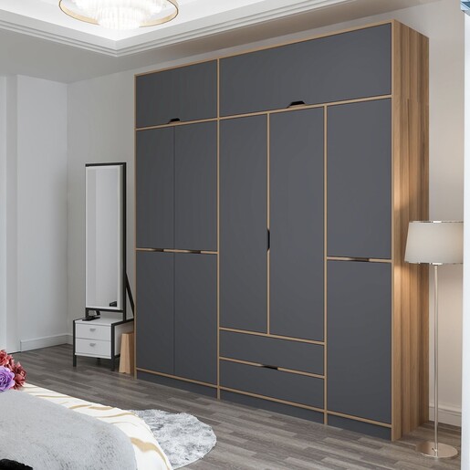 Ormar za odjeću ELINA - 8909, antracit, Dore