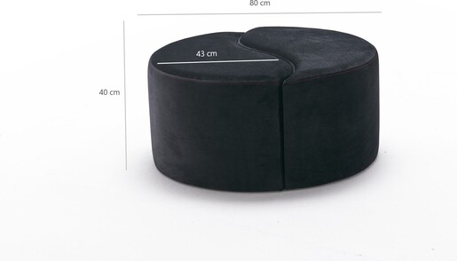 Tabure, Antracit Ružičasta, Alis Puf - Black