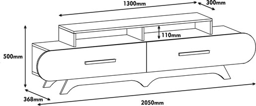 Stalak za televizor, Flora - Walnut, White