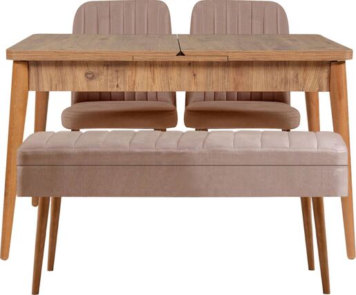 Set stola i stolica (4 komada), Vina 0900 - 3 - Atlantic, Stone