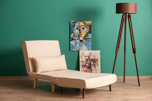 Fotelja na razvlačenje, Krem, Folde Single - Cream