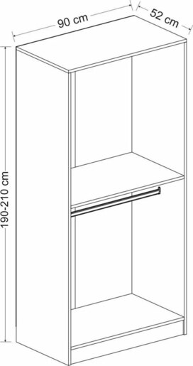 Garderoba, Kale Glass Black - 210