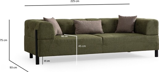 Trosjed Gio 3 Seater - zeleno