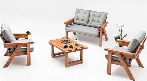 Vrtni trosjed, siva orah boja, Abant - Grey