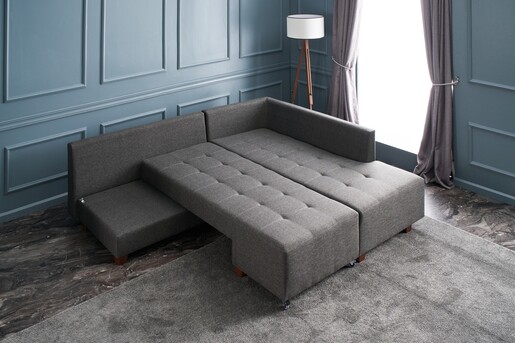 Kutna garnitura na razvlačenje, Antracit, Manama Corner Sofa Bed Right - Anthracite