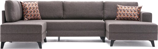 Kutna garnitura na razvlačenje EFSUN, smeđa, Efsun - Brown