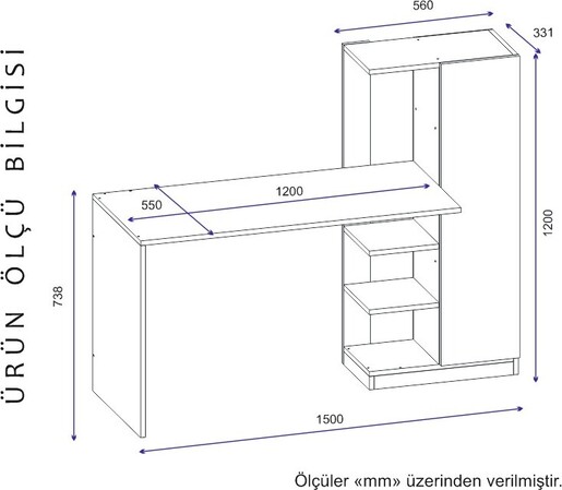 Studijski stol, Yağız - White