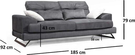 Dvosjed FRIDO antracit, Frido 2 Seater