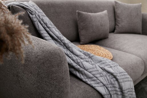 Kutna garnitura na razvlačenje, Sivo Zlato, Simena Left - Grey