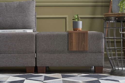 Kutna garnitura na razvlačenje FLY CORNER, lijeva, smeđa, Fly Corner Sofa Bed Left - Brown