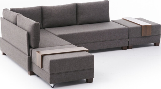 Kutna garnitura na razvlačenje FLY CORNER, lijeva, smeđa, Fly Corner Sofa Bed Left - Brown