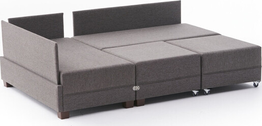 Kutna garnitura na razvlačenje FLY CORNER, lijeva, smeđa, Fly Corner Sofa Bed Left - Brown