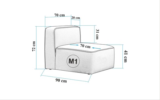 Naslonjač, More M - M1 - Cream