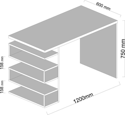 Radni stol SNAKE, Snake - White, Walnut