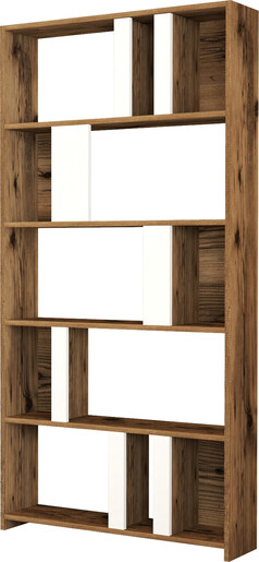 Polica za knjige, Lima - Walnut, White