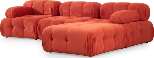 Kutna garnitura Doblo 3 Seater with Pouffe ( L1-O1-1R-Pouffe) - crvena