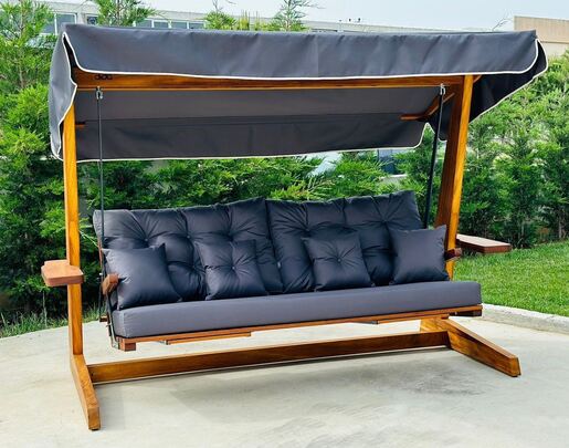 Vrtni trosjed za ljuljanje, prirodno antracit boja, Luna Deluxe 2600 - Anthracite