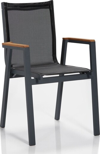 Set vrtnih stolica (6 komada), siva crna boja, Ottowa Bahçe Sandalye Seti