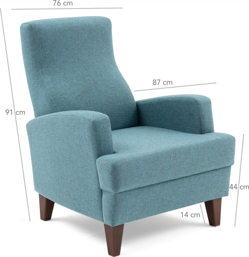 Fotelja wing KANA tirkizna, Kana Bergere - Turquoise