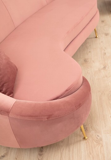 Trosjed ESES LEFT ružičasta, Eses Left - Pink