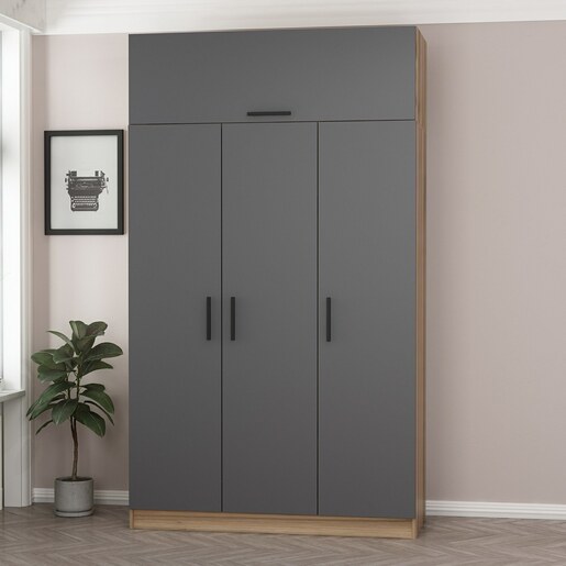 Garderoba, Minar 3 Kapak 2 Çekmece 255 - Anthracite, Dore