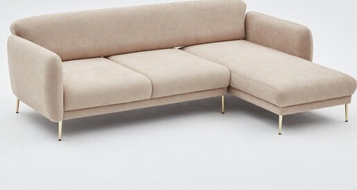 Kutna garnitura na razvlačenje, Bež Zlato, Simena Right - Beige