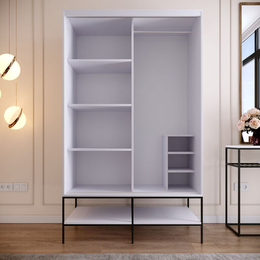 Garderoba, Martin Sürgülü 120 - White, Black, Gold