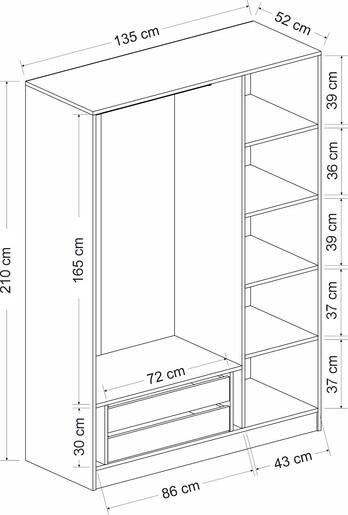 Garderoba, Kale Anthracite Black - 2272