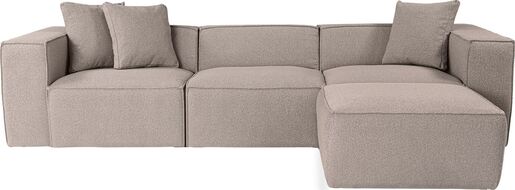 Kutna garnitura Lora (L1-O1-1R-POUFFE ) - Peach