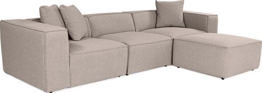 Kutna garnitura Lora (L1-O1-1R-POUFFE ) - Peach