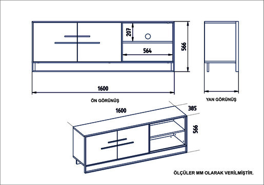 Polica za TV POLKA, Polka - White