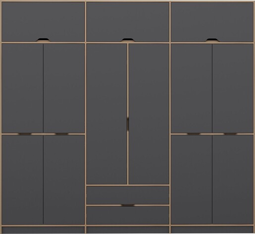 Ormar za odjeću ELINA - 8910, antracit, Dore