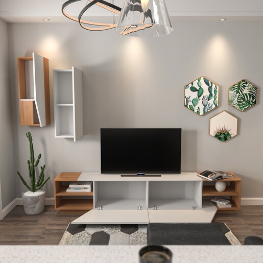 TV jedinica, Zebra - White, Teak