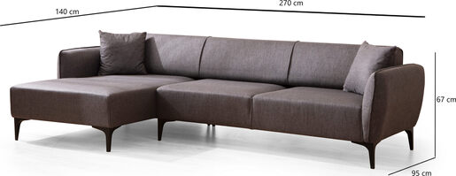 Kutna garnitura, Tamno siva, Belissimo Left - Dark Grey