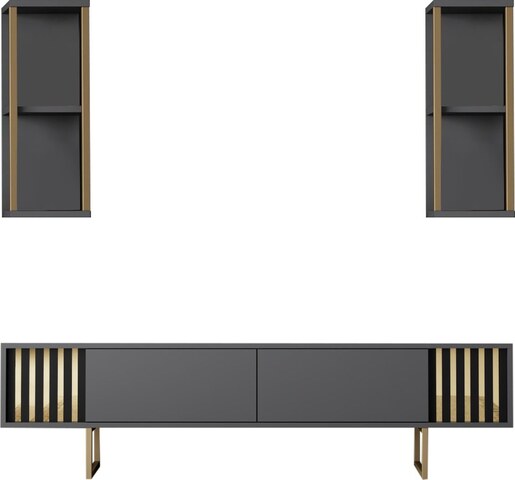Komoda za TV, Gold Line - Anthracite, Black