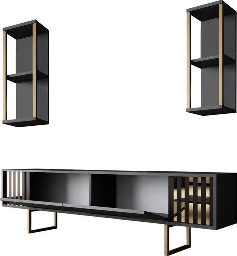 Komoda za TV, Gold Line - Anthracite, Black