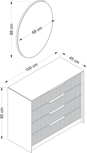 Komoda KALE LUXE - 4801, antracit