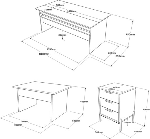 Komplet uredskog namještaja OSCAR, VS7 - CGA